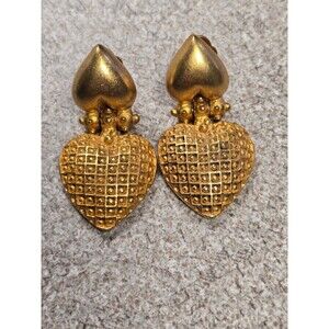 vintage gold-plated clip-on earrings designed by Leslie Block.
